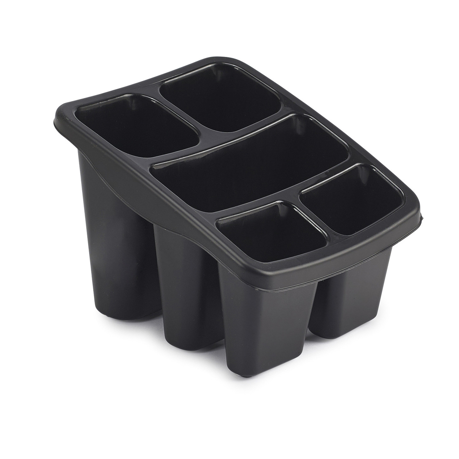 Afdruipbak bestek - Kunststof - 19 x 17 x 13 cm - Zwart