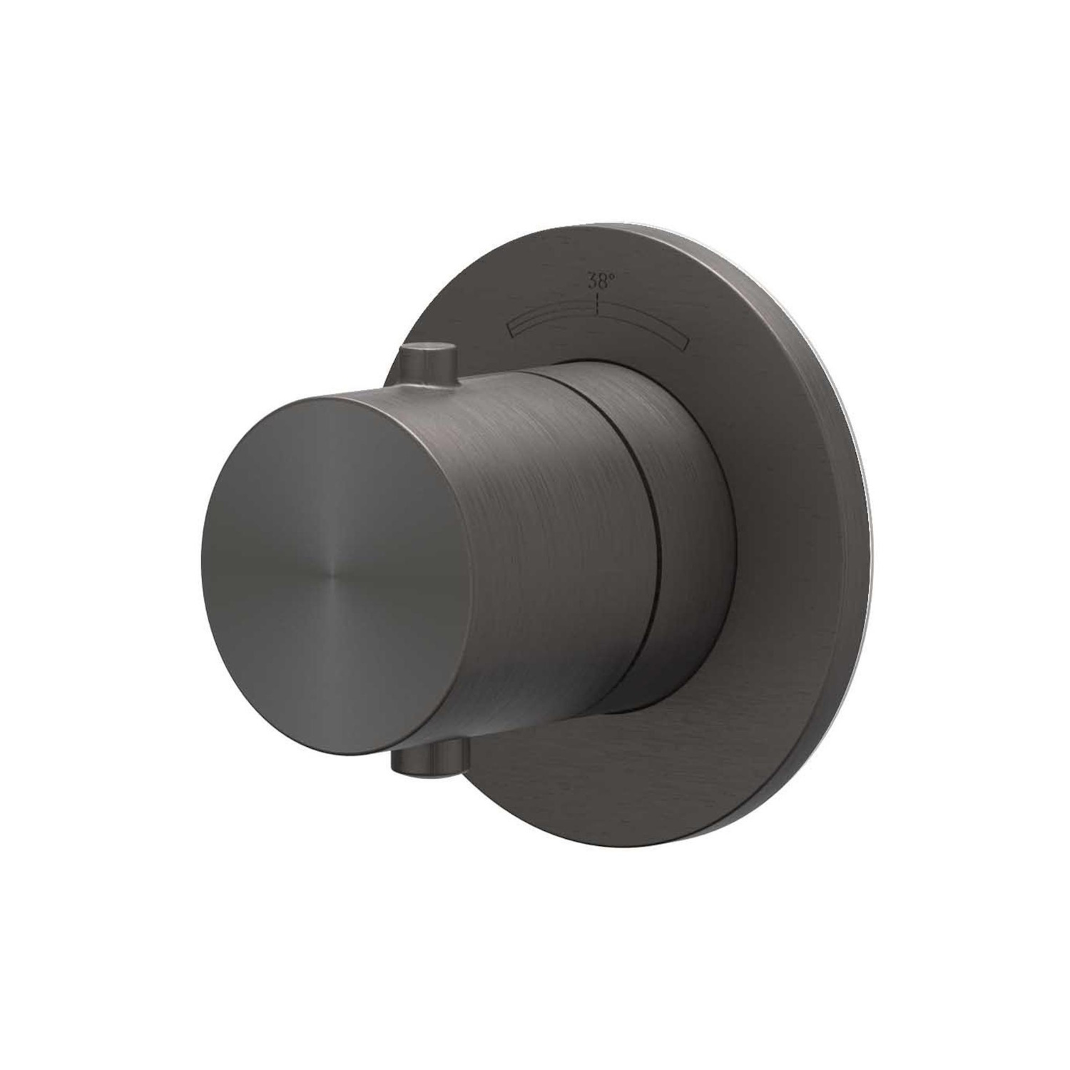 Afbouwdeel IVY Concord Inbouw Stopkraan Symmetry Met Rond Rozet RVS316 Geborsteld Carbon Black PVD IVY