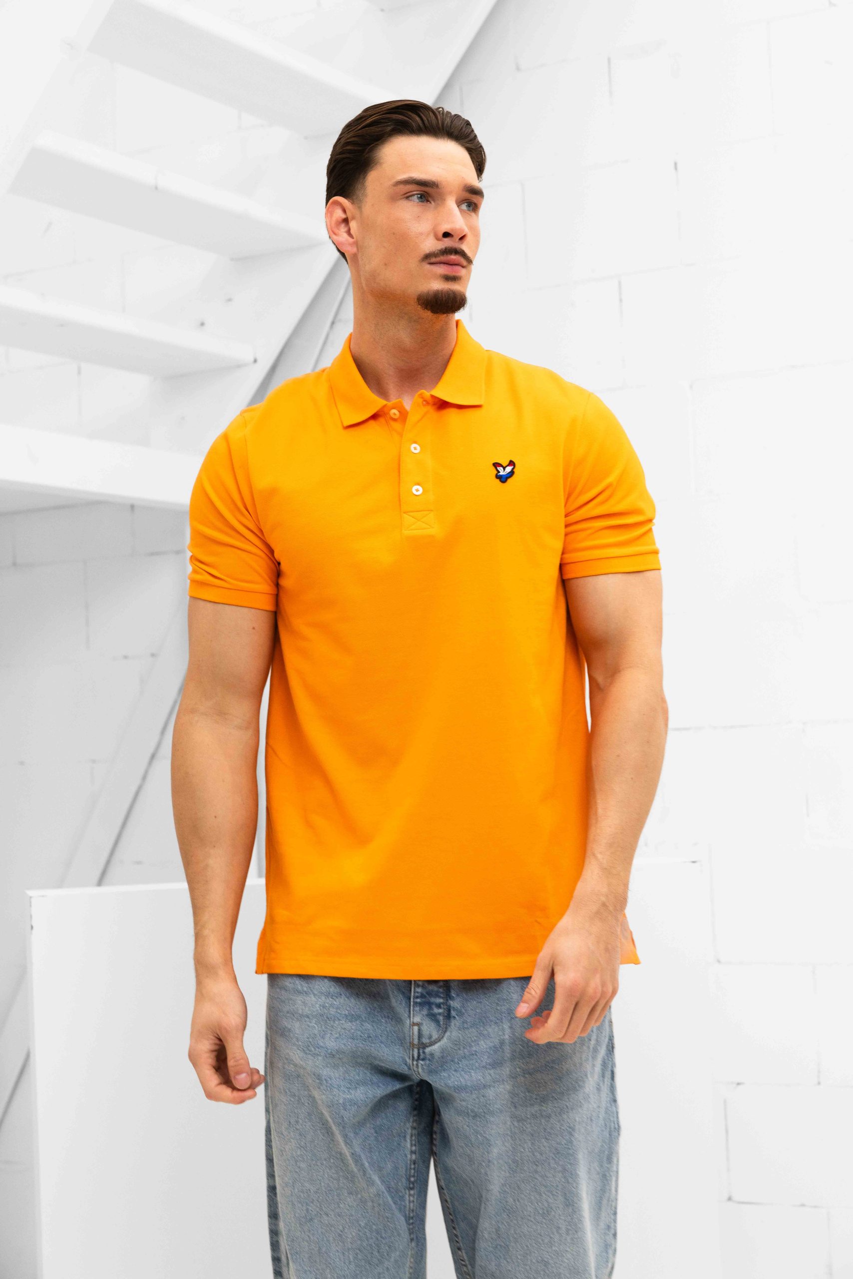 Lyle & Scott Flag Eagle Polo Heren Oranje - Maat XL - Kleur: Oranje | Soccerfanshop