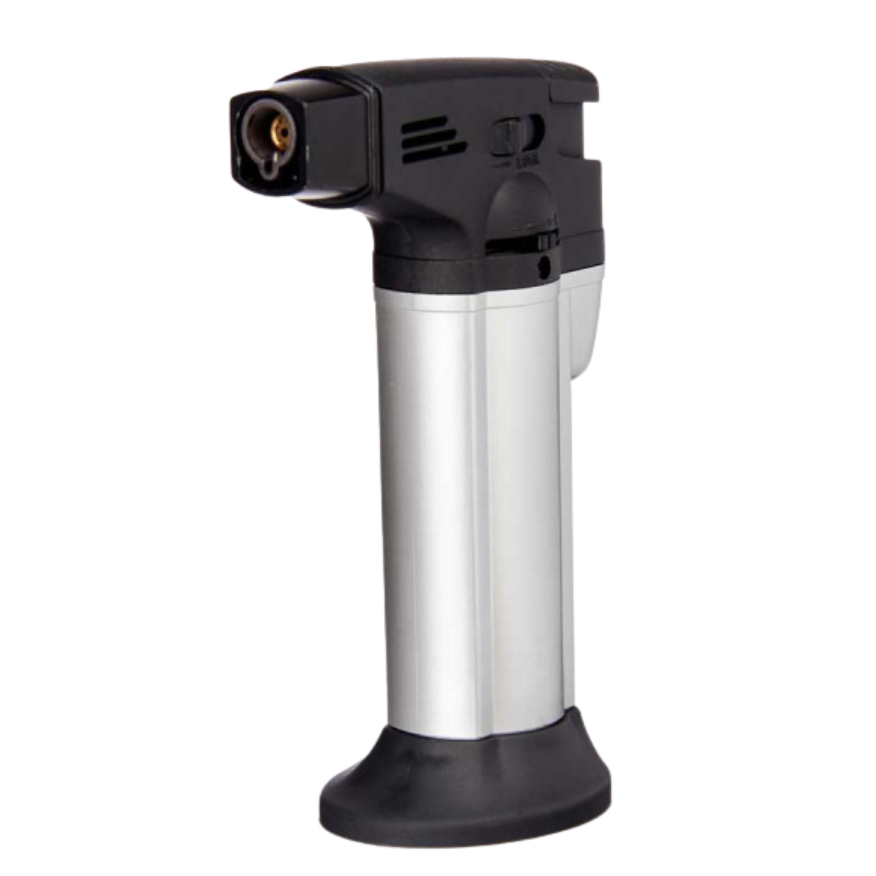 Multifunctionele brander - zilver - hervulbaar - 11 cm - mini gasbrander - stormaansteker