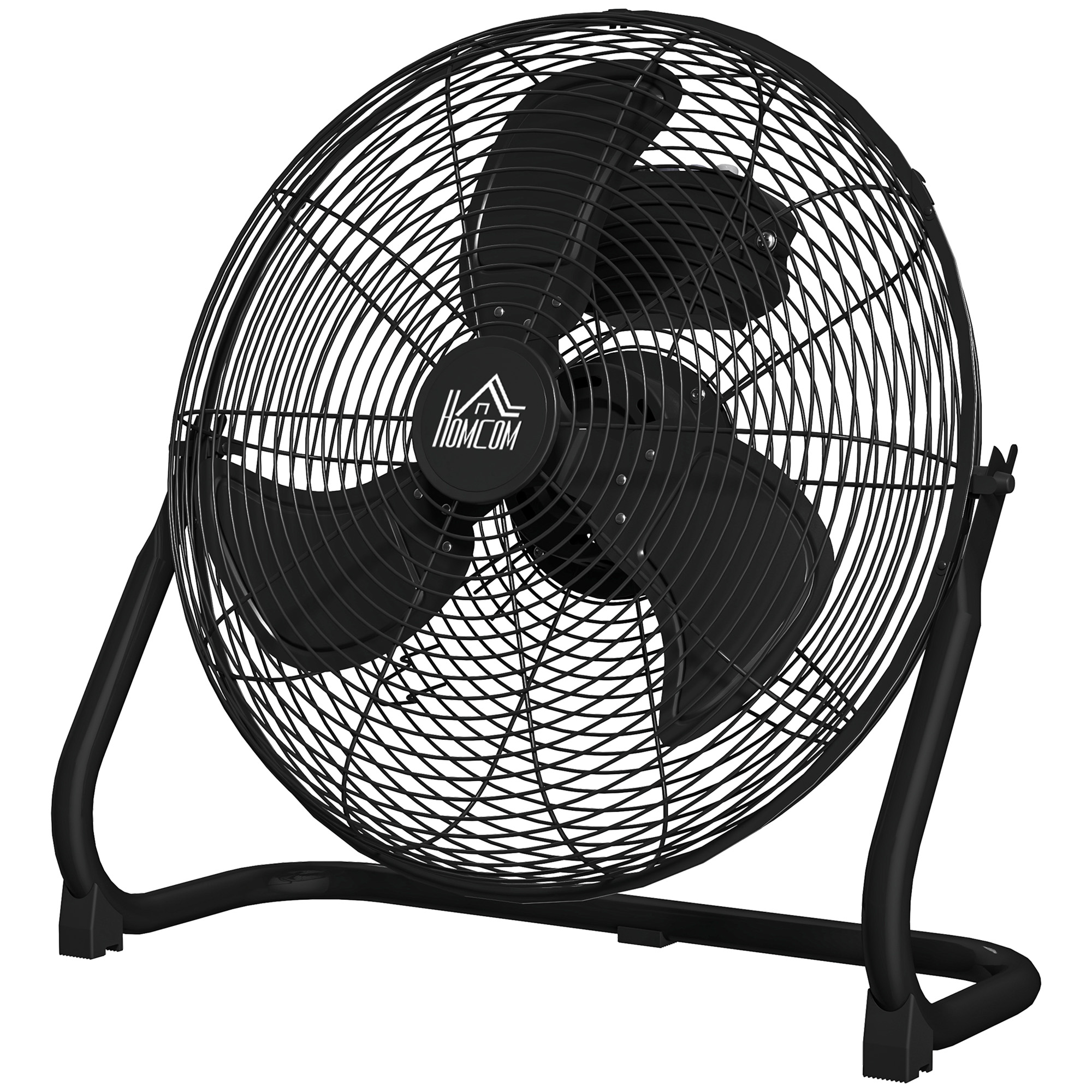HOMCOM Elektrische Tafelventilator met 3 Snelheden, 120° Verstelbare Hoek Zwart