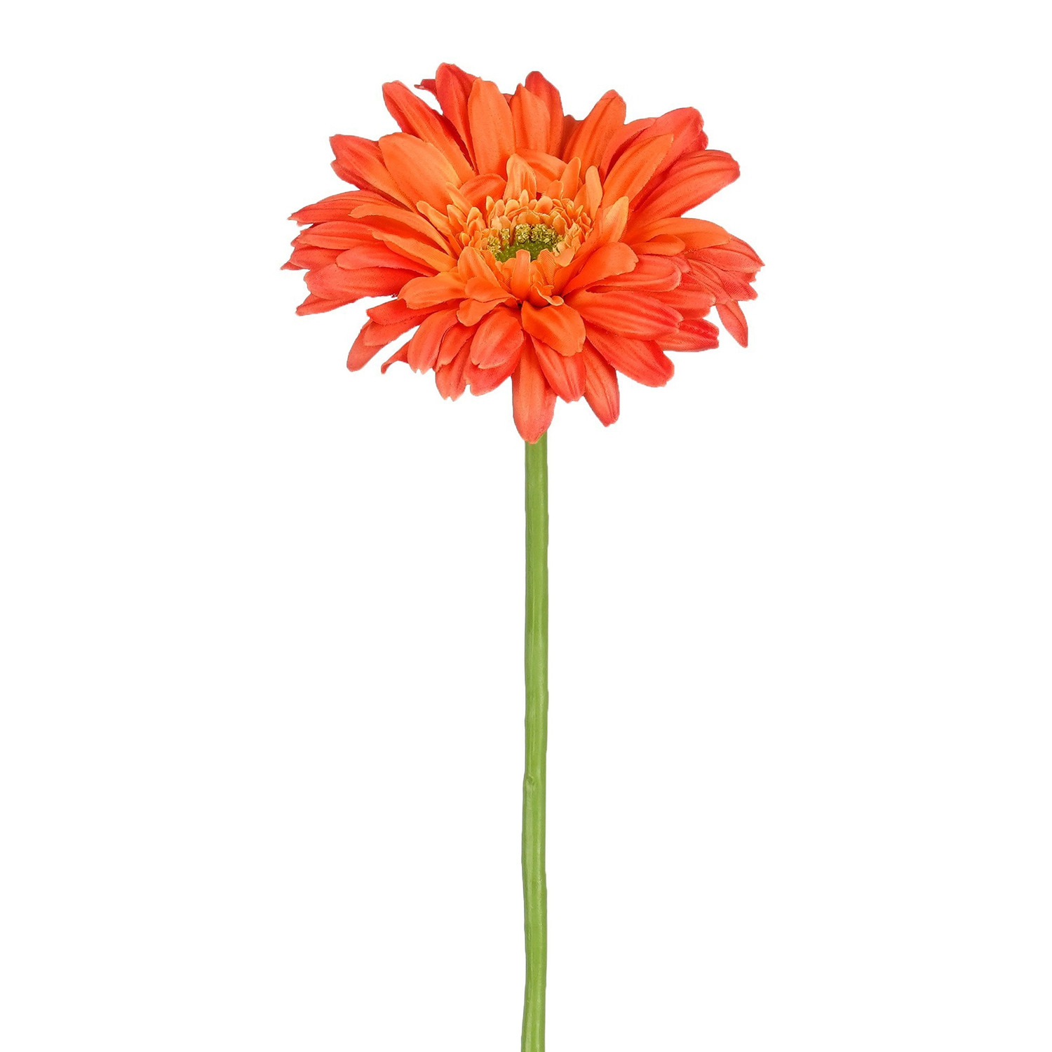 Kunstbloem Gerbera Floral - H60 cm - oranje - kunststof - stelen kunstbloemen - boeket - bloemetjes