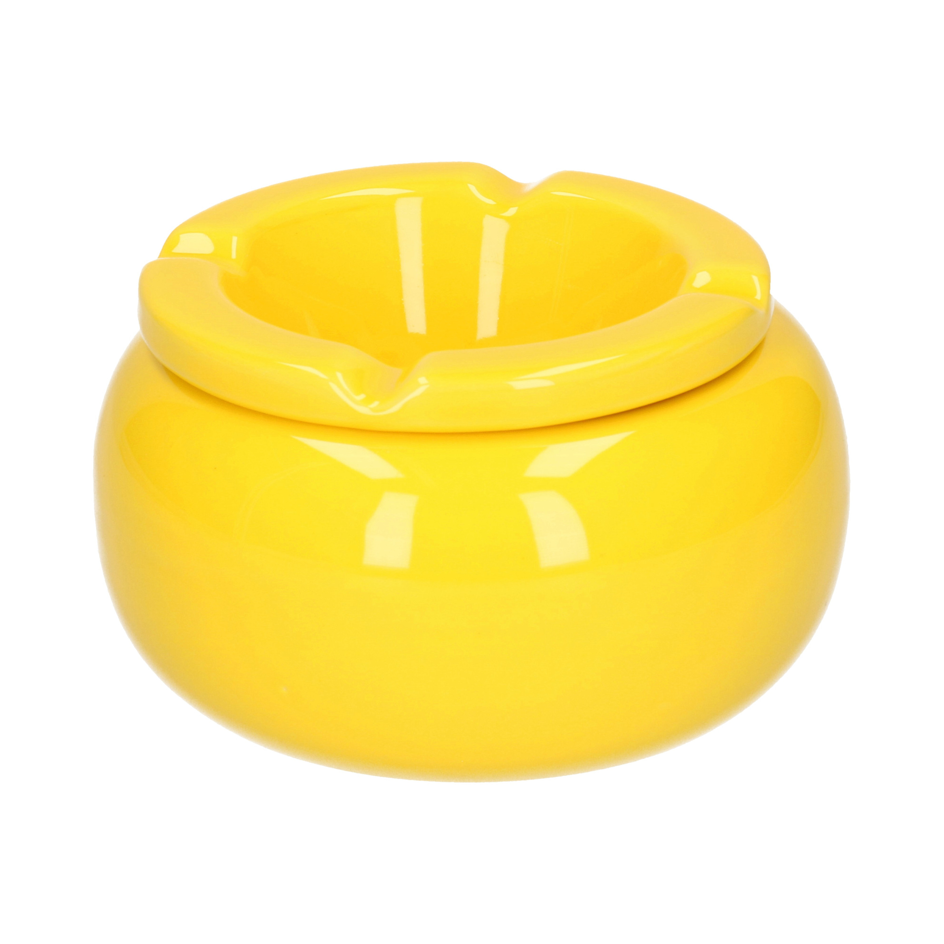 Cepewa Stormasbak - geel - rond - 11 cm - keramiek - asbak buiten -