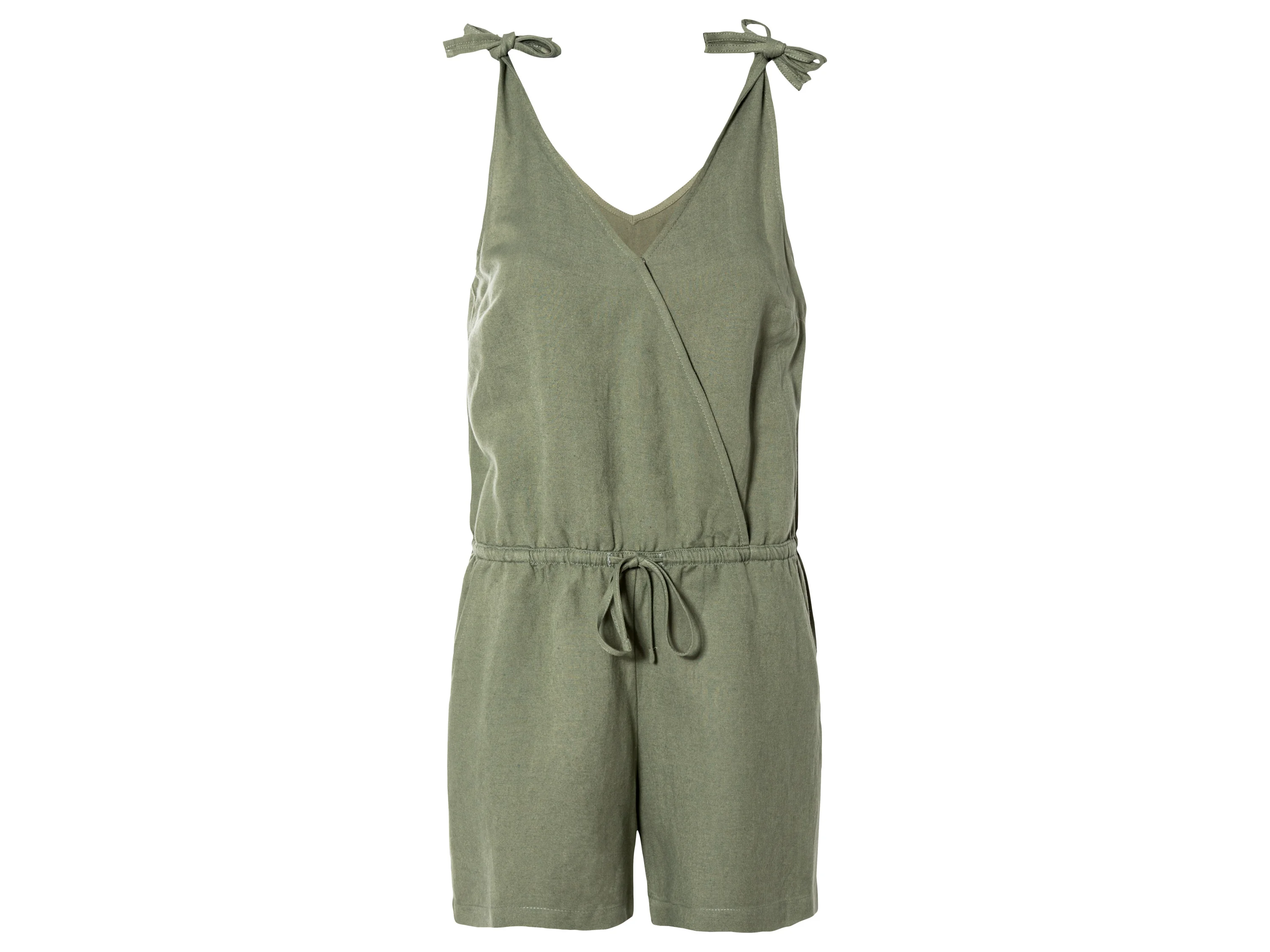 esmara Dames linnen-jumpsuit (38, Olijfgroen)