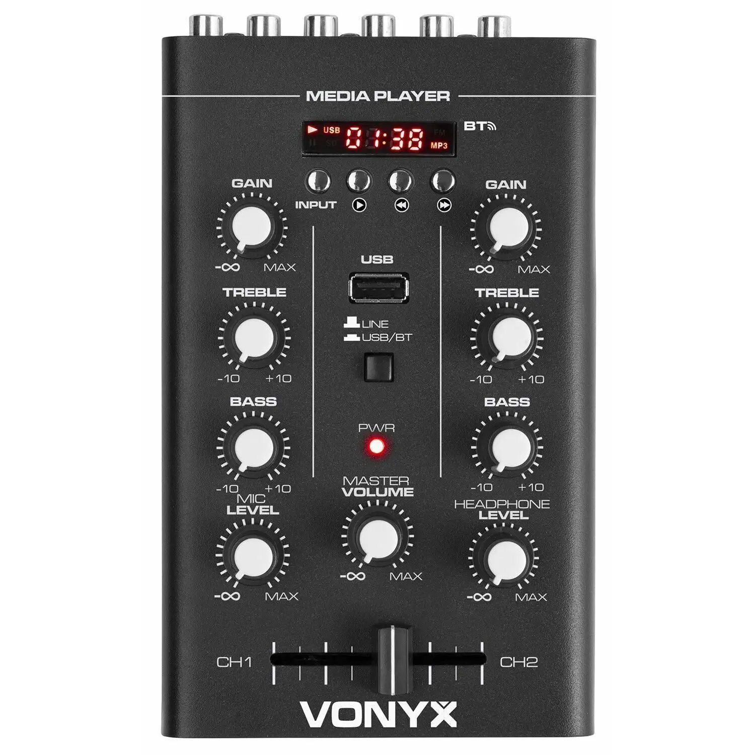 Retourdeal - Vonyx STM500BT 2-kanaals mixer met Bluetooth en mp3