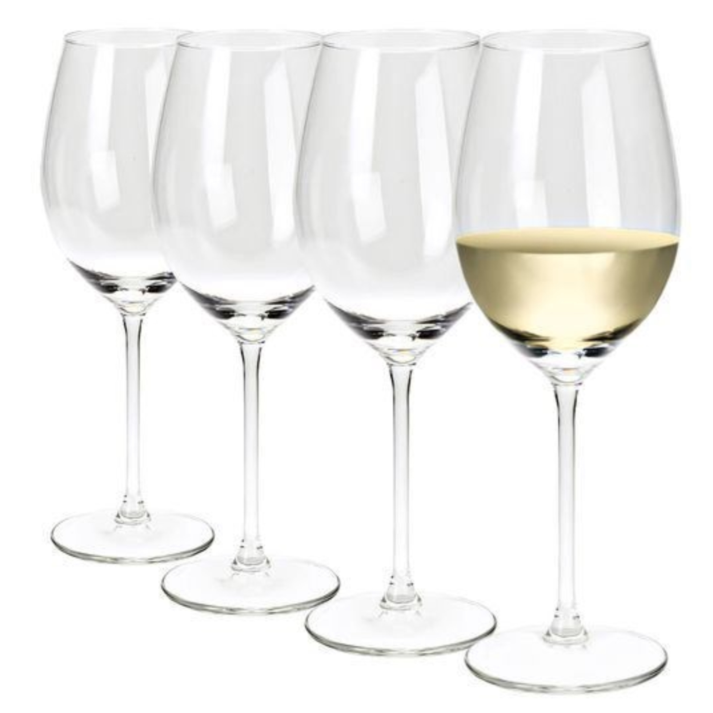 Wijnglazen - 4x stuks - glas - 410 ml - witte wijnglazen