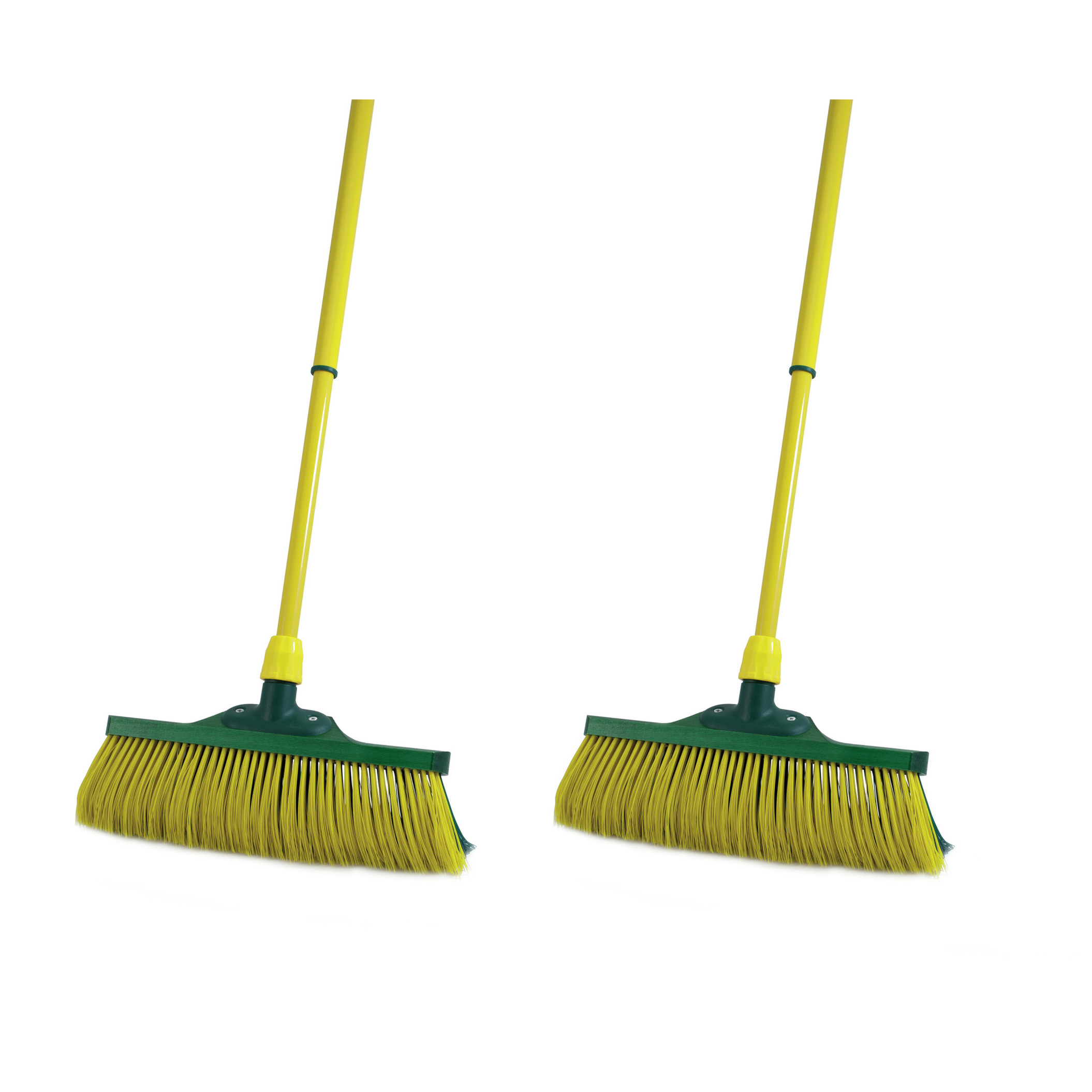 Set van 2x stuks klauwbezem voor buiten - 35 cm - met uitschuifbare steel 70-140 cm - schoonmaakarti