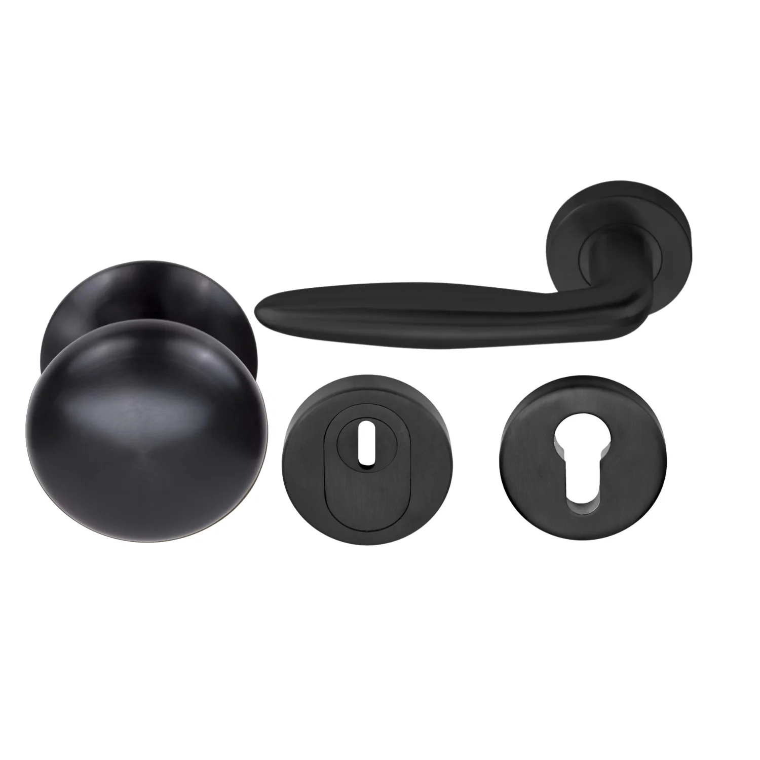 Formani | Voordeurset | knop/kruk | Zwart PVD | SKG3 | LB18H