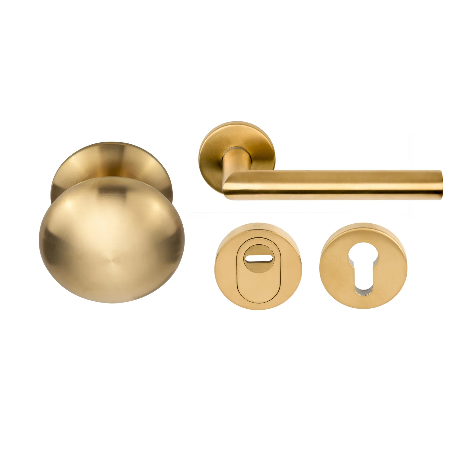 Formani | Voordeurset | knop/kruk | Mat Goud PVD LB2-19 | SKG3