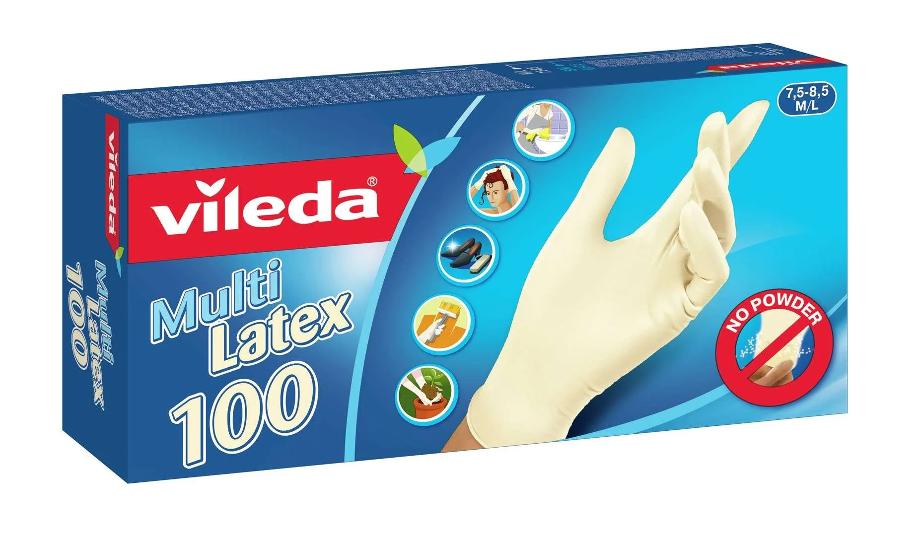 Vileda Multi Latex 100 Wegwerphandschoenen Beige 100 stuk(s)