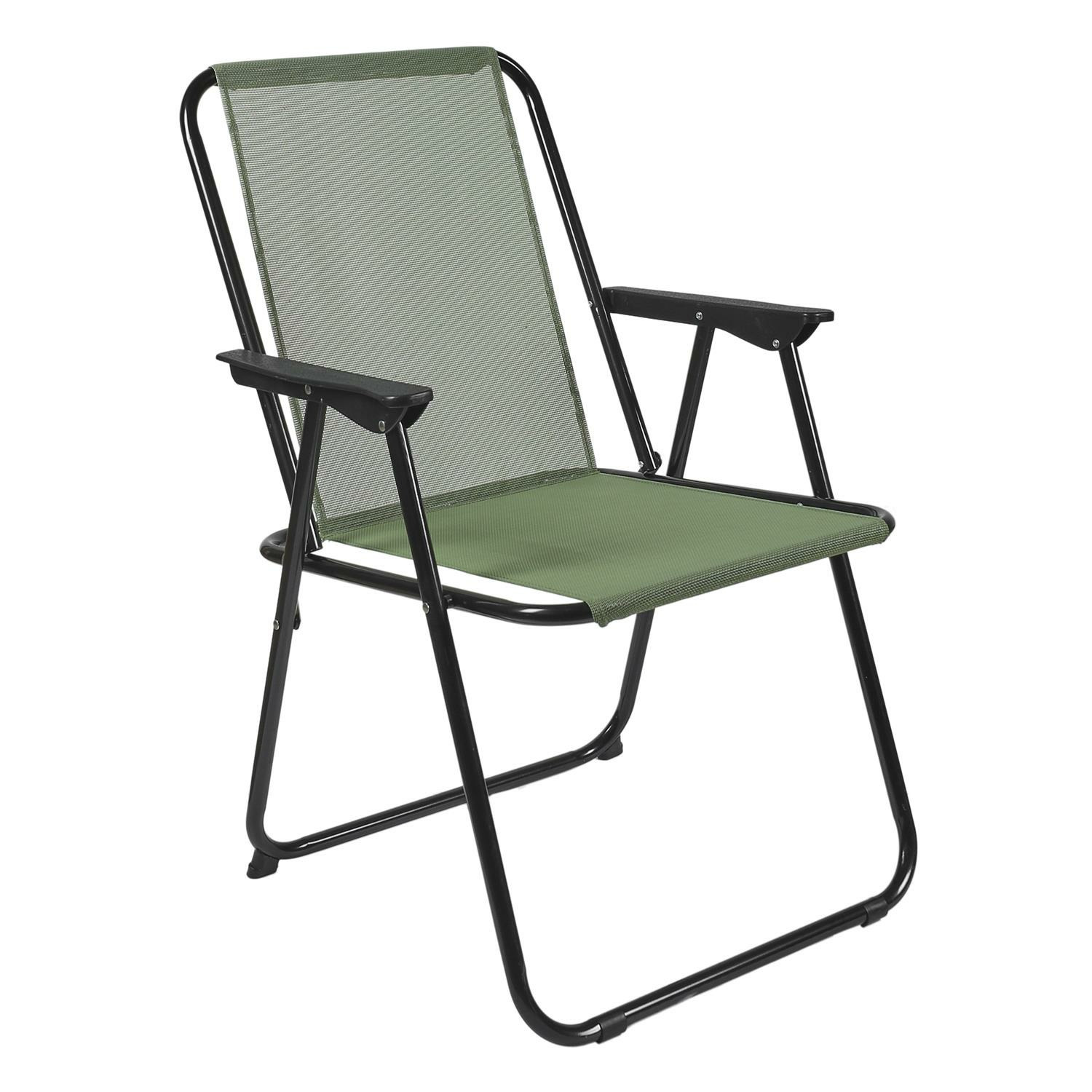 Home Deco Factory camping/strand stoel - aluminium - inklapbaar - groen - L45 x B54 x H84 cm