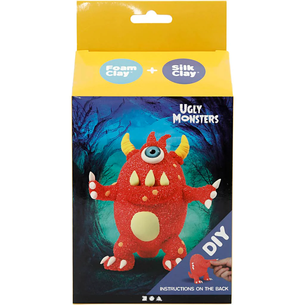 Silk Clay Funny friends, monster, rood, 1 doos