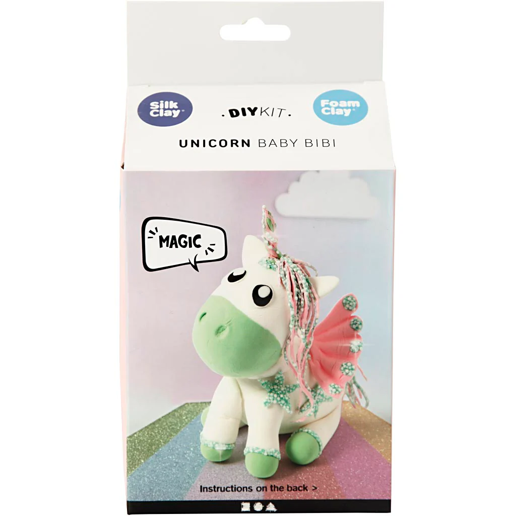 Silk Clay Funny friends, unicorn, groen, 1 doos