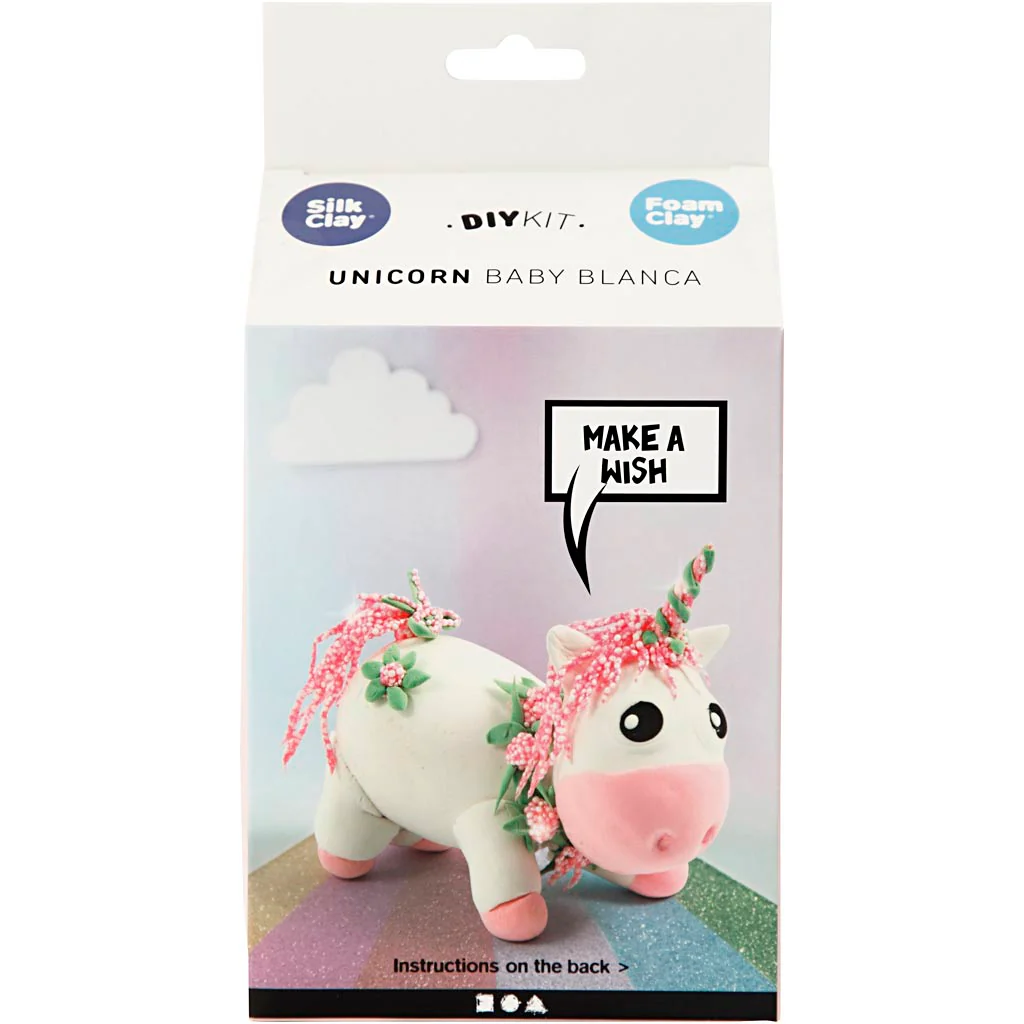 Silk Clay Funny friends, unicorn, roze, 1 doos