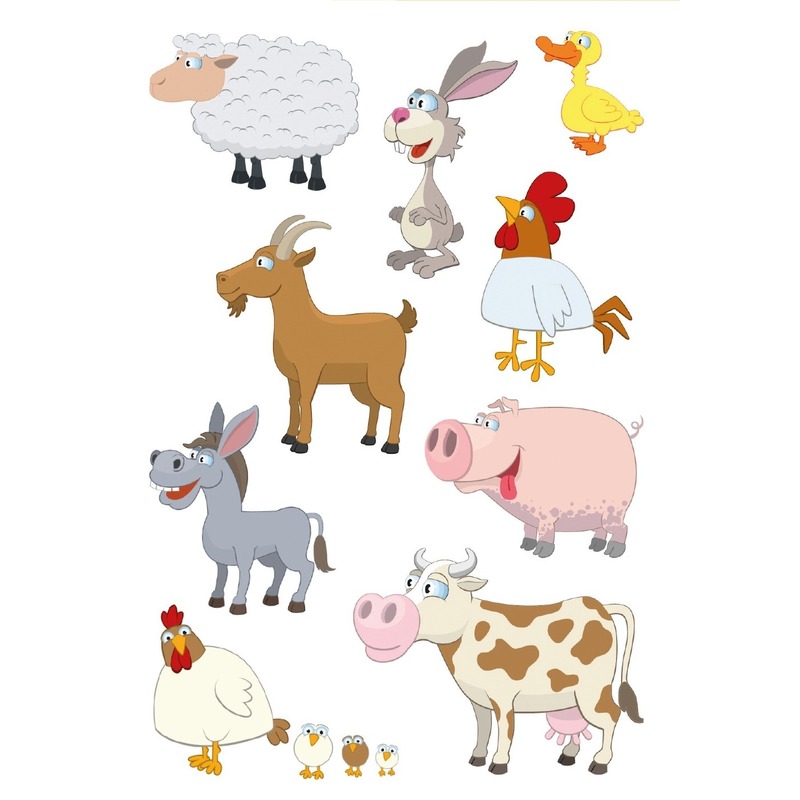 81x stuks Boerderij dieren stickers - kinderstickers - stickervellen