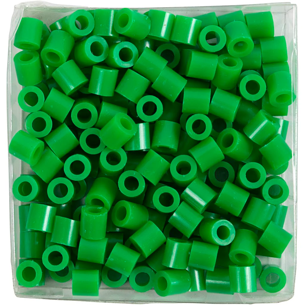 NABBI Strijkkralen, afm 5x5 mm, gatgrootte 2,5 mm, medium, groen (32230), 1100 stuk/ 1 doos