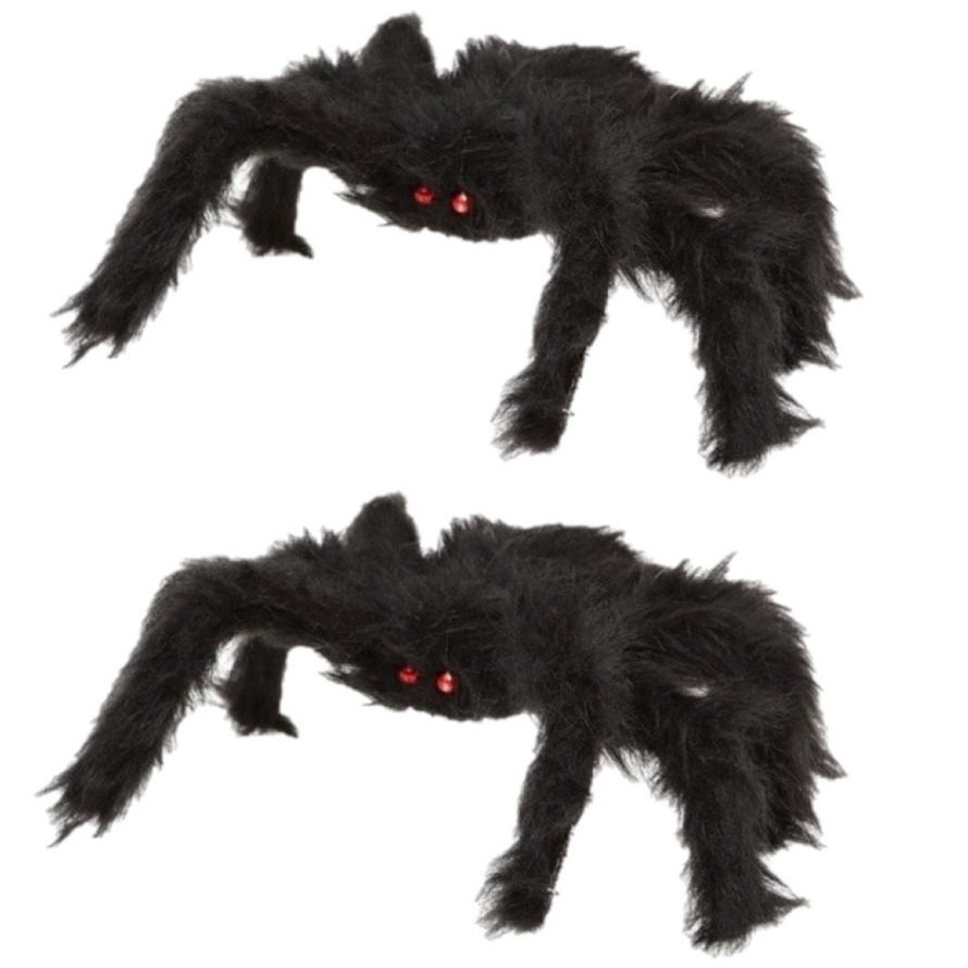2x Grote enge horror spin zwart 20 x 28 cm