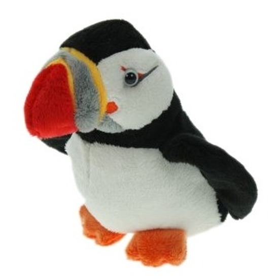 Pluche papegaaiduiker/puffin zeevogel knuffel - 15 cm - zeedieren