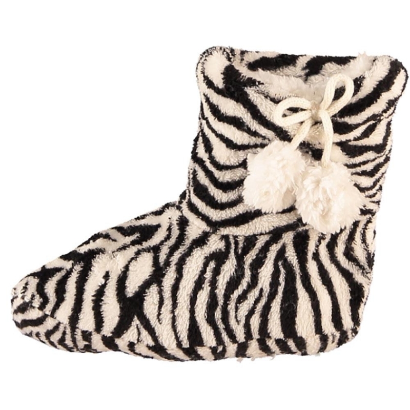 Meisjes kindersloffen met zebra print