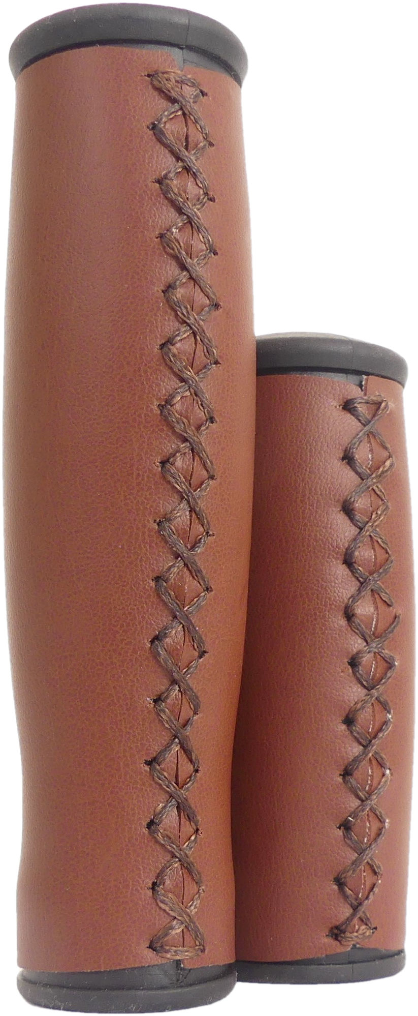 Edge De city handvatten - kunstleren fiets handvatten, 135/92mm, donkerbruin