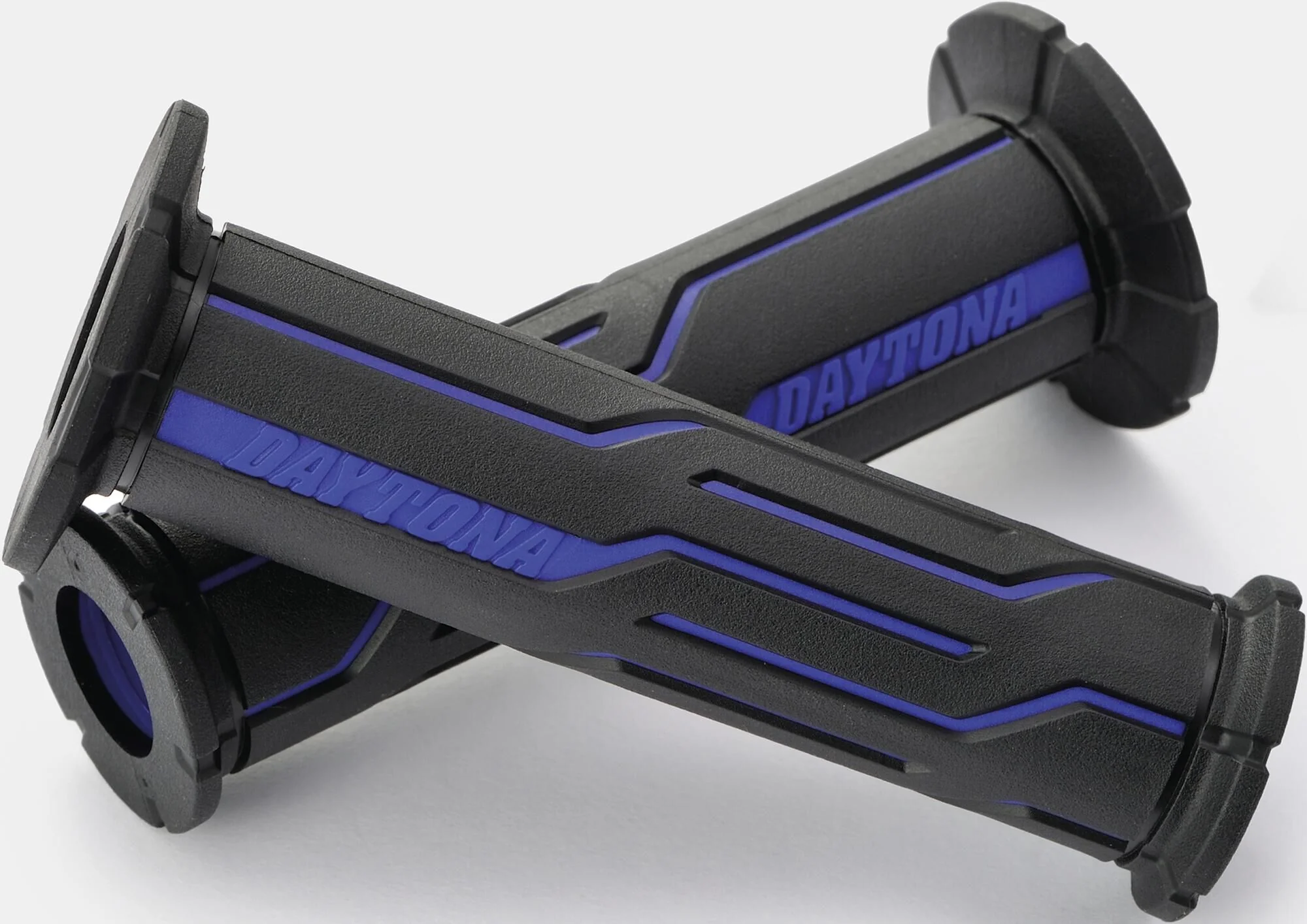 DAYTONA handvat "d-line" rubber grip d-lin sw/bl 125 open