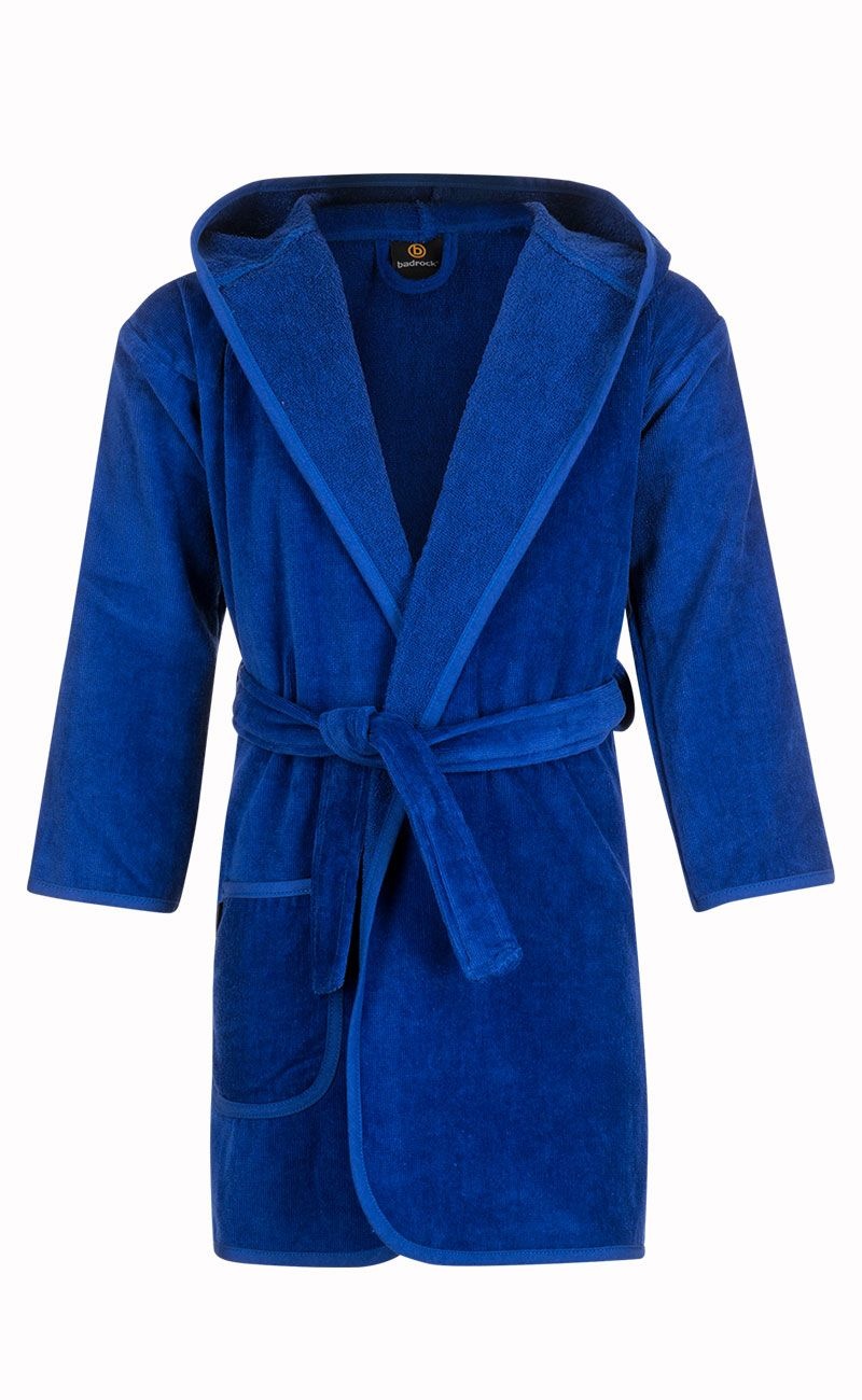 Badrock Baby badjas kobaltblauw met naam borduren