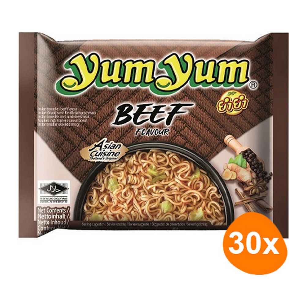 Yum Yum - Instant Noedels Rundvlees - 30 zakjes