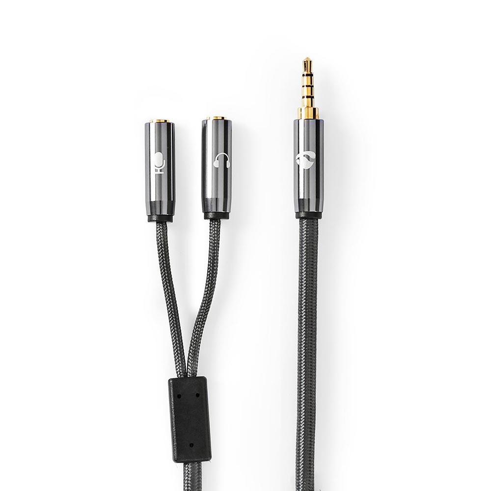 Nedis Stereo 3,5 mm mini-jack splitterkabel male naar 2x female