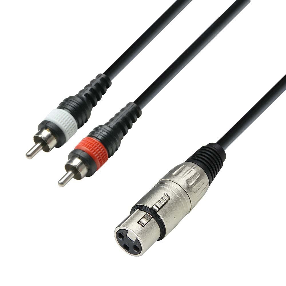 Adam Hall 3 Star YFCC 0300 verloopkabel 1x XLR female naar 2x RCA 3m