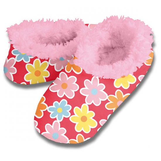 Zachte winter pantoffels bloemen print